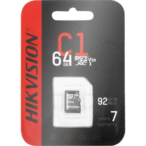Karta pamięci microSD (SDHC) 64GB Hikvision HS-TF-C1(STD)/64G
