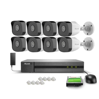 Zestaw do monitoringu 8x IPCAM-B2 Full HD, PoE, IR 30m, H.265+, IP67 Hilook Hikvision